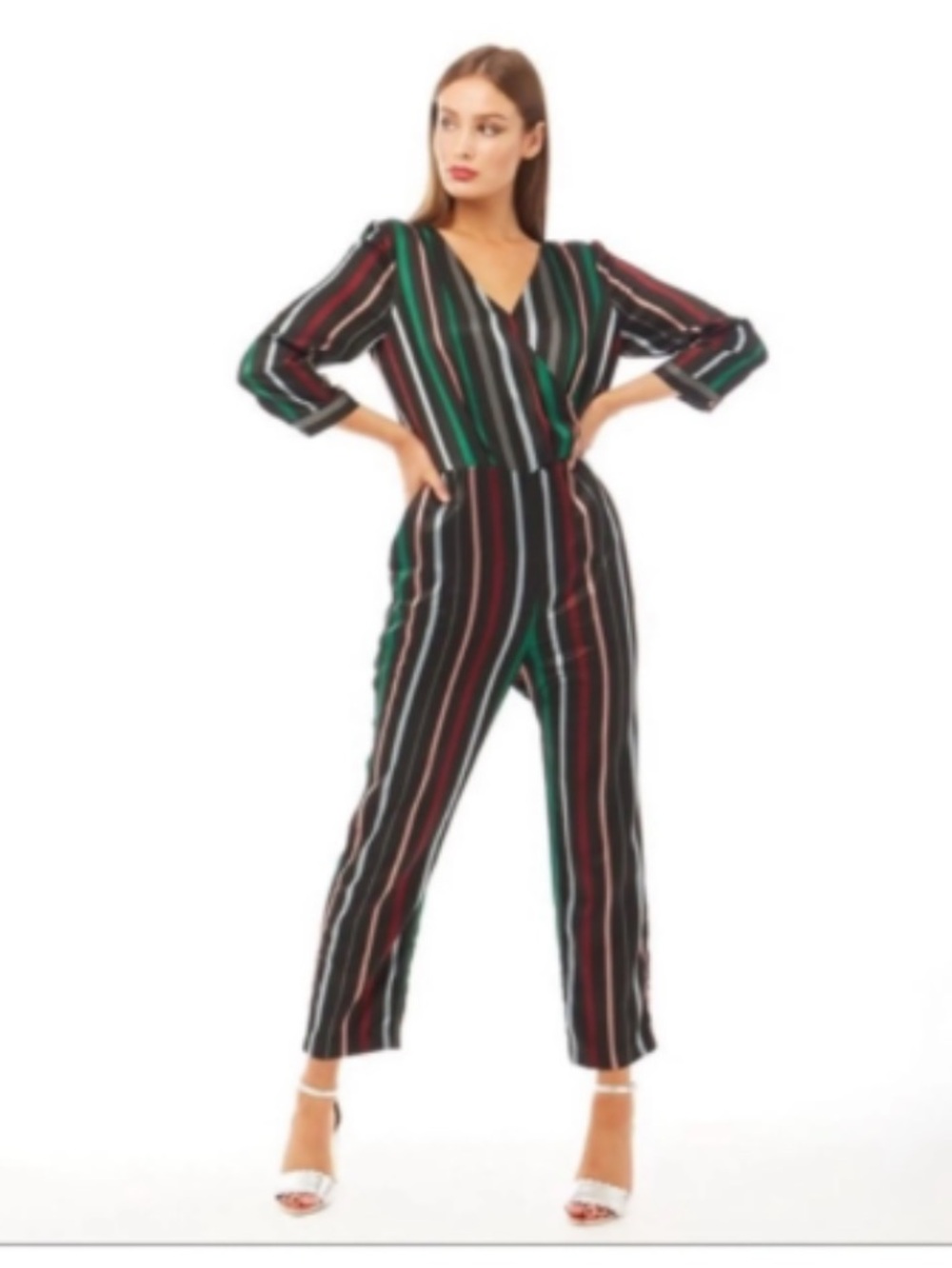 Ted Baker London Black Multi-Stripe Jumpsuit